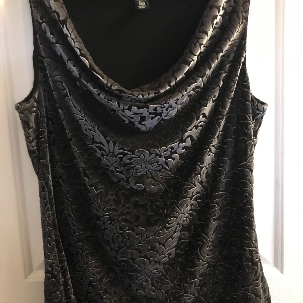 White House Black Market velvet tank, cowl neck